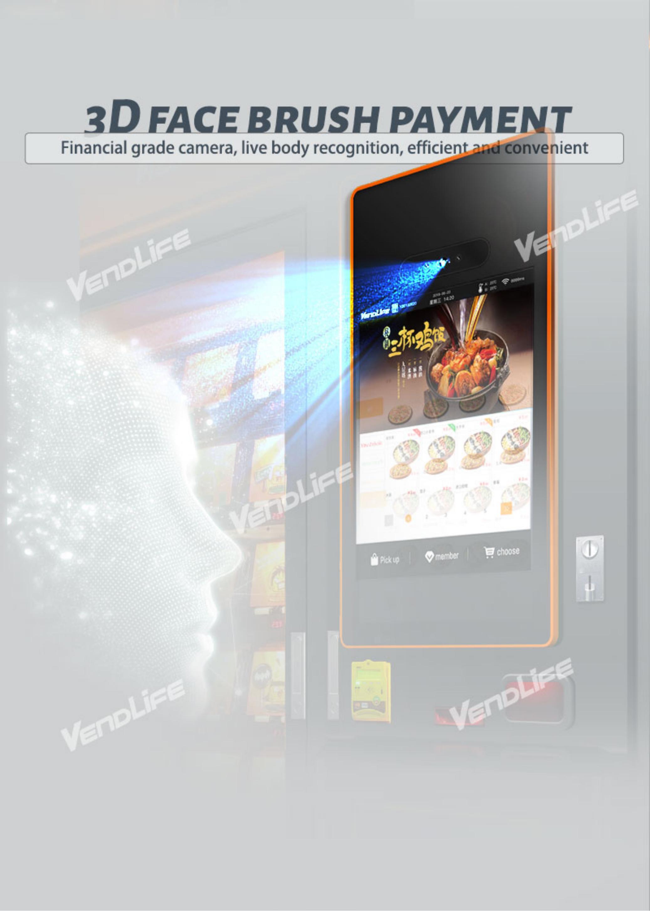 Premade Intelligent Micro Supermarket  Commercial Hot Cold Refrigerated Bento Vending Machine Elevator Track Automatic Pizza Dumpling Food Vending Machine With 32 Inch Touch Screen Remote Temp Control