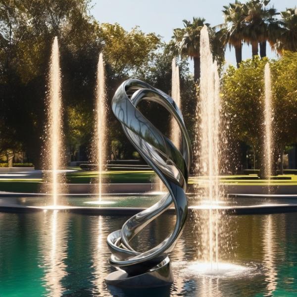 Искусство баланса Современное зеркало из нержавеющей стали Наружная скульптура для отелей и вилл