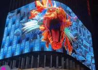 El ojo desnudo 3D llevó la pantalla publicitaria video sistema síncrono de la esquina de 90 grados