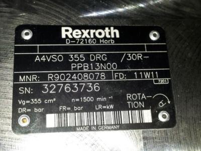 Disponível conservado em estoque da bomba de pistão A4VSO355DR/30R-PPB13N00 da série de Rexroth A4VSO355