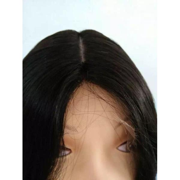 16 Inches Single Knots Lace Front Eueopan Virgin Hair Jewish Wigs Natural Hairline