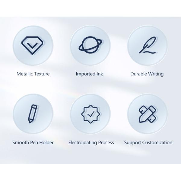 Bureau Entreprise stylo gel métallique Ecriture lisse stylo neutre Logo personnalisé