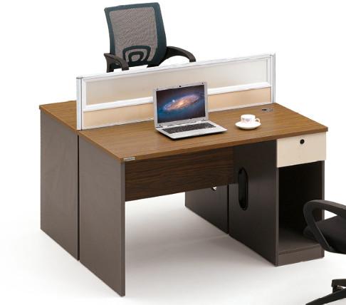 modern two seater office workstation with CPU storage