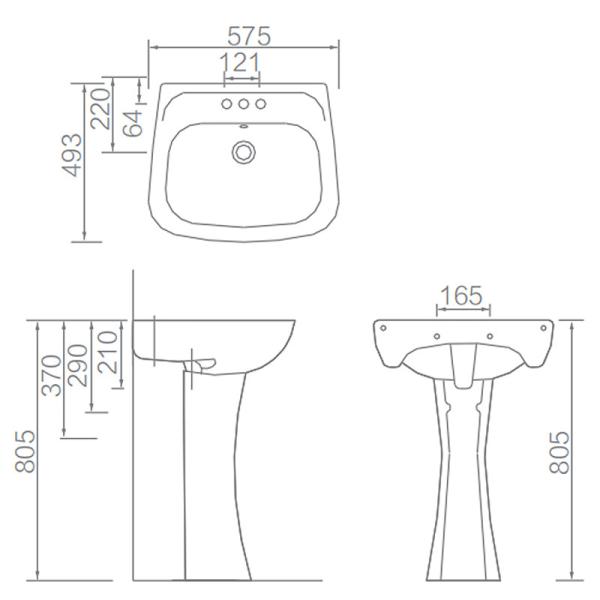 Таз постамента Bathroom керамический Freestanding, круглая небольшая угловая раковина постамента