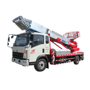 Truck Mounted 16m Aerial Work Platforms woith Water tanker High Performance Whtsp:+8615271357675