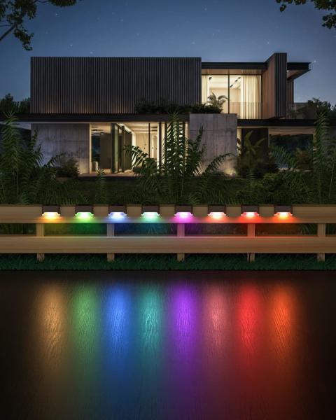 Solar LED Jardim vedação passo luz exterior Solar LED escada luz