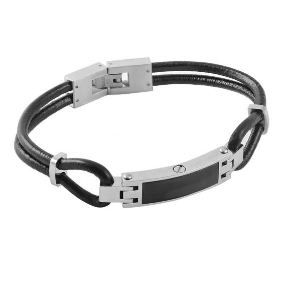 Anniversary Mens Leather Memorial Ashes Keepsake Bracelet with 8 Year's Experience