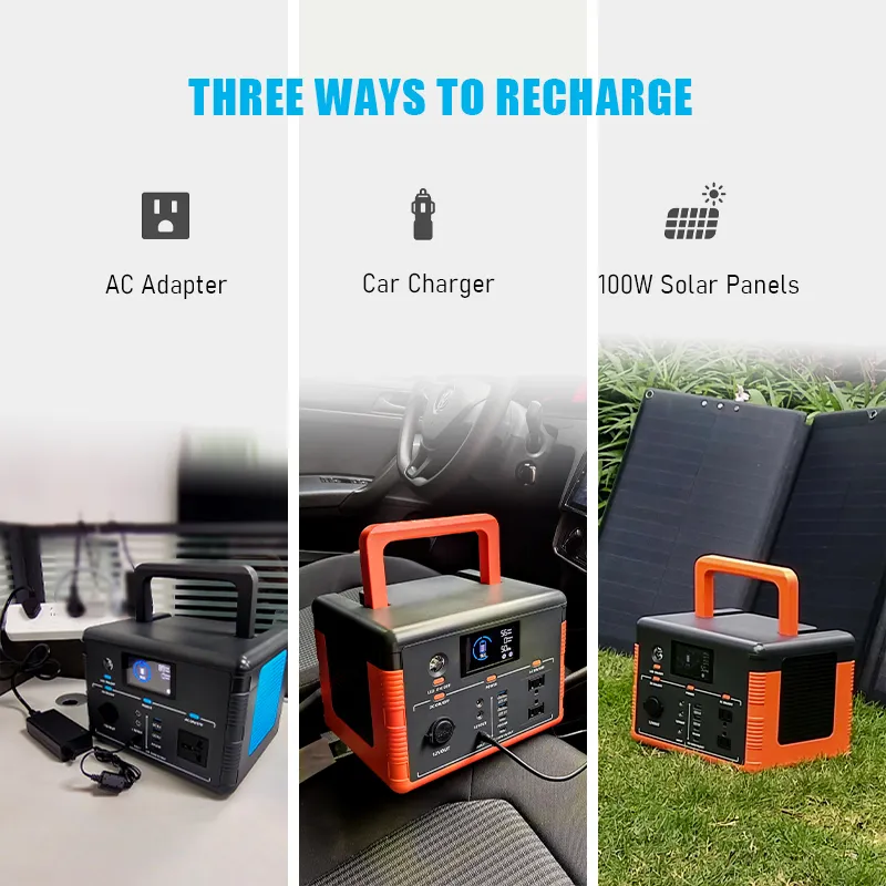 Solar Rechargeable Power Station 500W Outdoor Energy Storage Power Supply