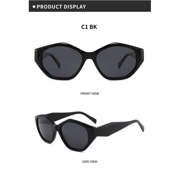Big Size Acetate Frame Sunglasses Irregular Frame Sunglasses TAC Lens For Women