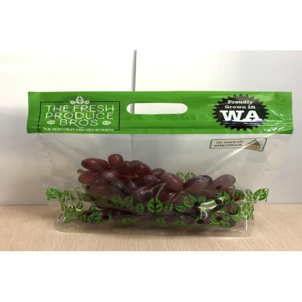 Custom Printing Fresh Fruit Bags Resealable Zipper Protection Antifog For Lettuce Packaging