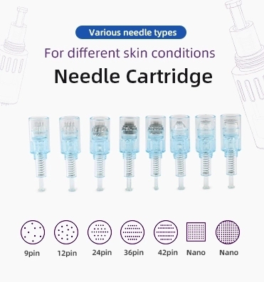 X5 Electric Derma Pen Stamp 9/12/36/42/Nano Needle Cartridges for Neck/Throat Target Area