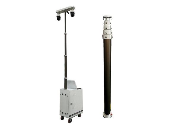 C220V Pneumatic Telescopic Mast , 6M Pmobile Security Camera Trailer 80KG Head Load