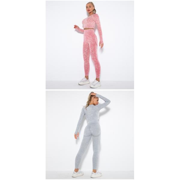 Activewear женщин 290gsm устанавливает женщин спортзал одевает безшовную печать краски связи