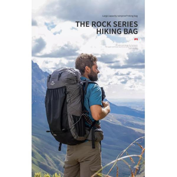 Black ODM Waterproof Hiking Backpack 65 Litre Mountain Climbing Backpack Outdoor