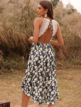 Sexy Summer Women Dress 100% Polyester Breathable High Waisted