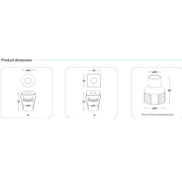 DC12V 24V RGBW Underground Light IP67 Waterproof 3W 2700K 3000K LED Buried Lamp