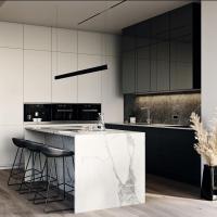 Accueil intelligent Armoire modulaire en contreplaqué en bois Pvc Design moderne tiroir panier coulissant Cuisine garde-manger Armoire de meubles