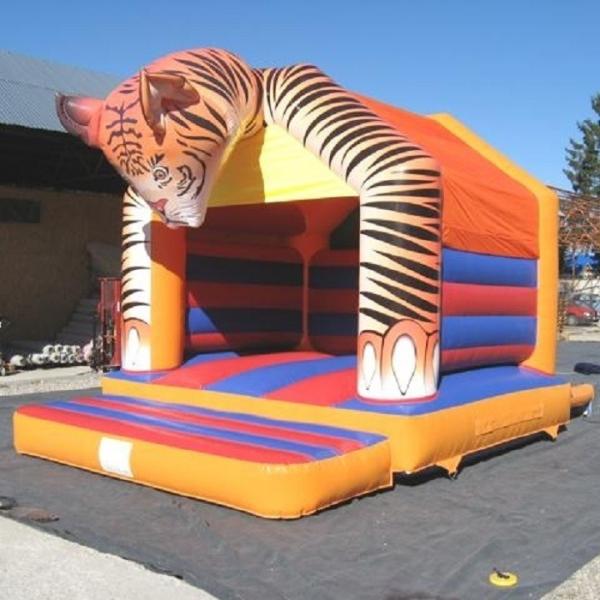 Outdoor Plato PVC Tarpaulin Inflatable Bouncy Castle Tiger Head