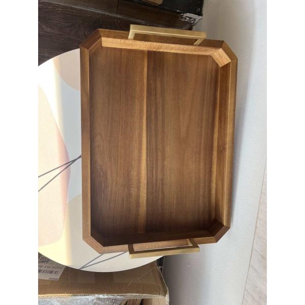 Customized Designs Large Rustic Style Wood Rectangular Serving Tray for Coffee Table