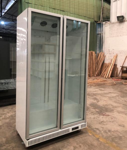 Vertical  Commercial Glass Door Freezer Fan Cooling Display Fridge For Beer Drinks