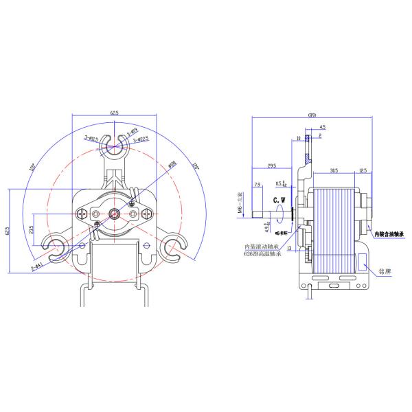 Air Fryer 1 Phase AC Motors Shaded Pole 0.55A 50HZ  With Thermal Fuse