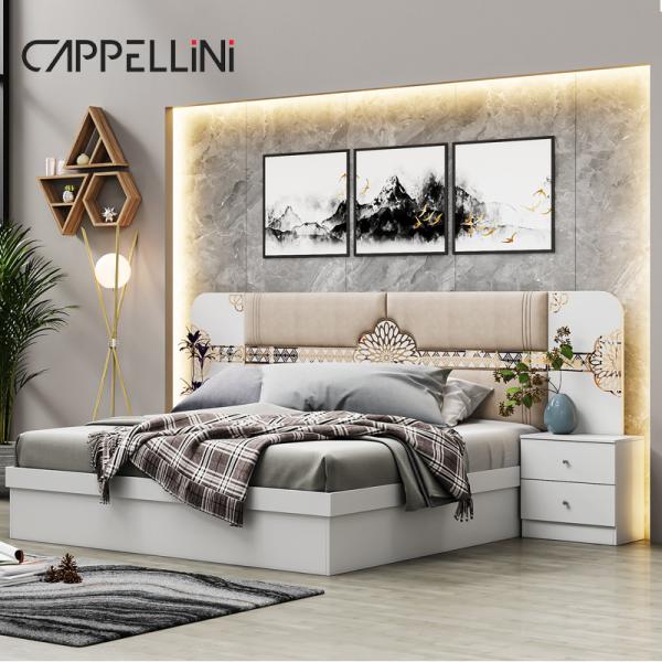 Vente en gros Prix bon marché Lit en cuir classique de la reine Luxe Autre maison de grande taille ensemble de meubles de chambre en bois