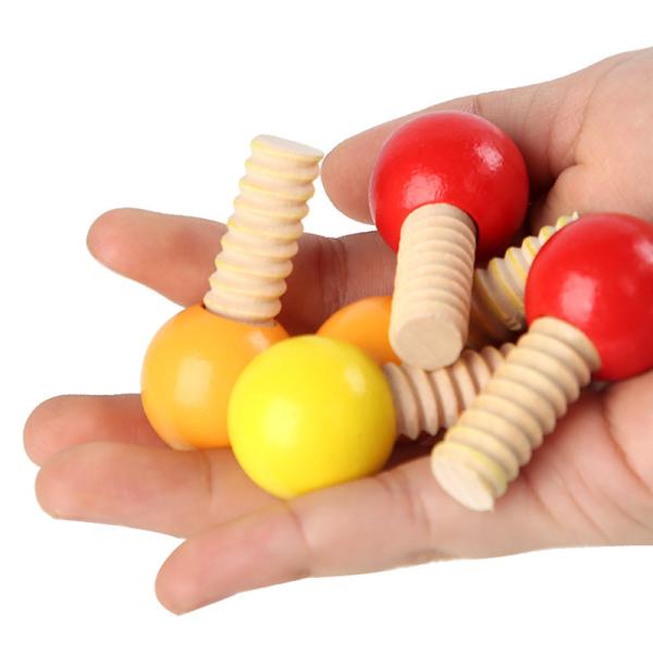 Early Childhood Development Nut Tree Disassembly Screw Wooden Toy ISO9001