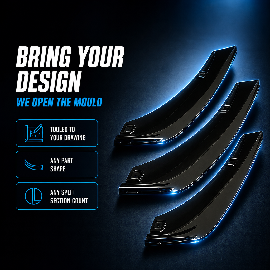 Custom Thick Sheet Forming ABS Car Bumper Lip Splitter Kit Deep-Drawn High Gloss Matte Any Shape OEM ODM Factory