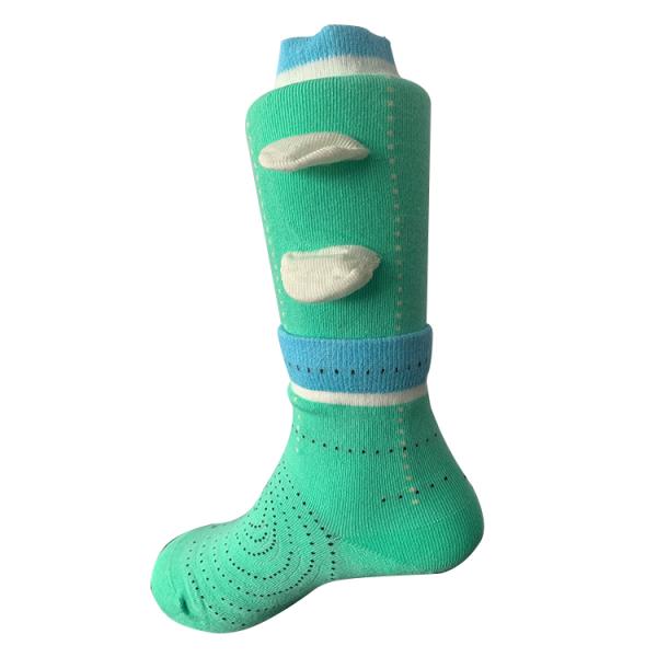 Modern Combed Cotton 3D Ears Double Ribbed Socks for Kids Design and Needle Detection