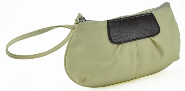 Personalized  Zippered Cosmetic Bag , Wristlet Handle Makeup Clutch Bag