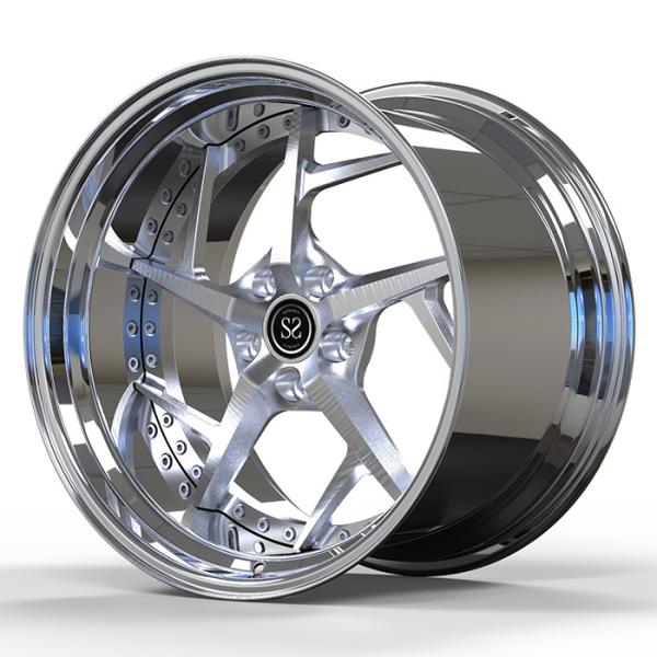 Volvo XC90 B5 2021 20x9.0 Custom 2-PC Rims Polished Lip+Brushed Disc