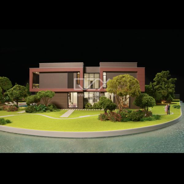 1:50 Scale Realistic Villa Model with Illumination