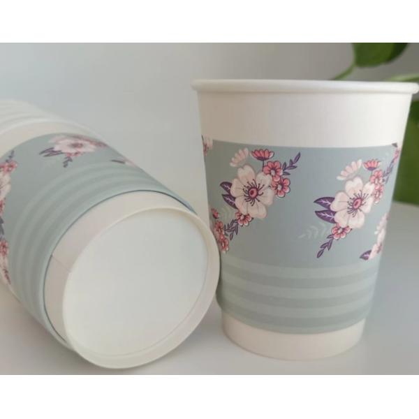 Disposable Double Wall 8 Oz Paper Cup for Beverage Coffee Tea Custom Logo Possibility