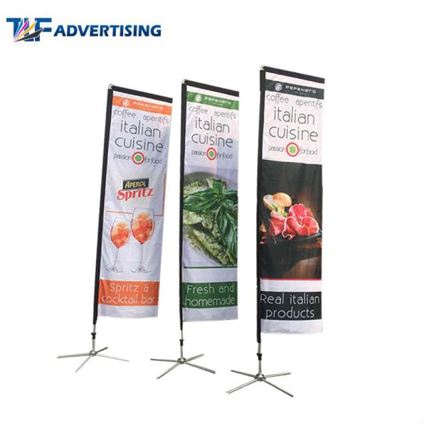 Feather Advertising Sail Signs , Teardrop Advertising Banners Robust Pole Weather Resistant