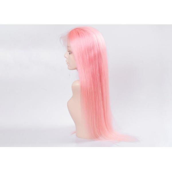 Шелковистой прямой покрашенные волной парики волос, парики шнурка розового цвета человеческие полные с волосами младенца