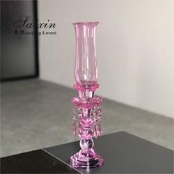 Centerpieces Wedding Candle Holder Table Decor Pillar Crystal With Glass Hurricanes
