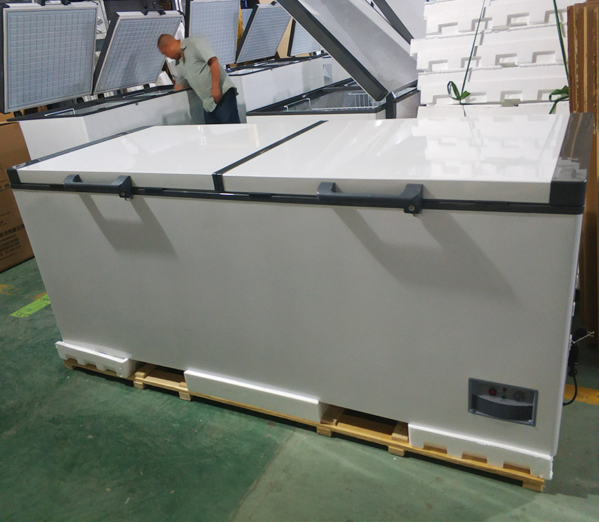 замораживателя комода раздвижной двери дюйма 240V H86.6 емкость 1100L глубокого большая