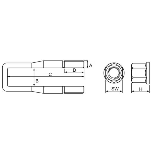 Bolsas U de alta resistencia Q345B/40Cr/45 de acero de tamaño personalizable