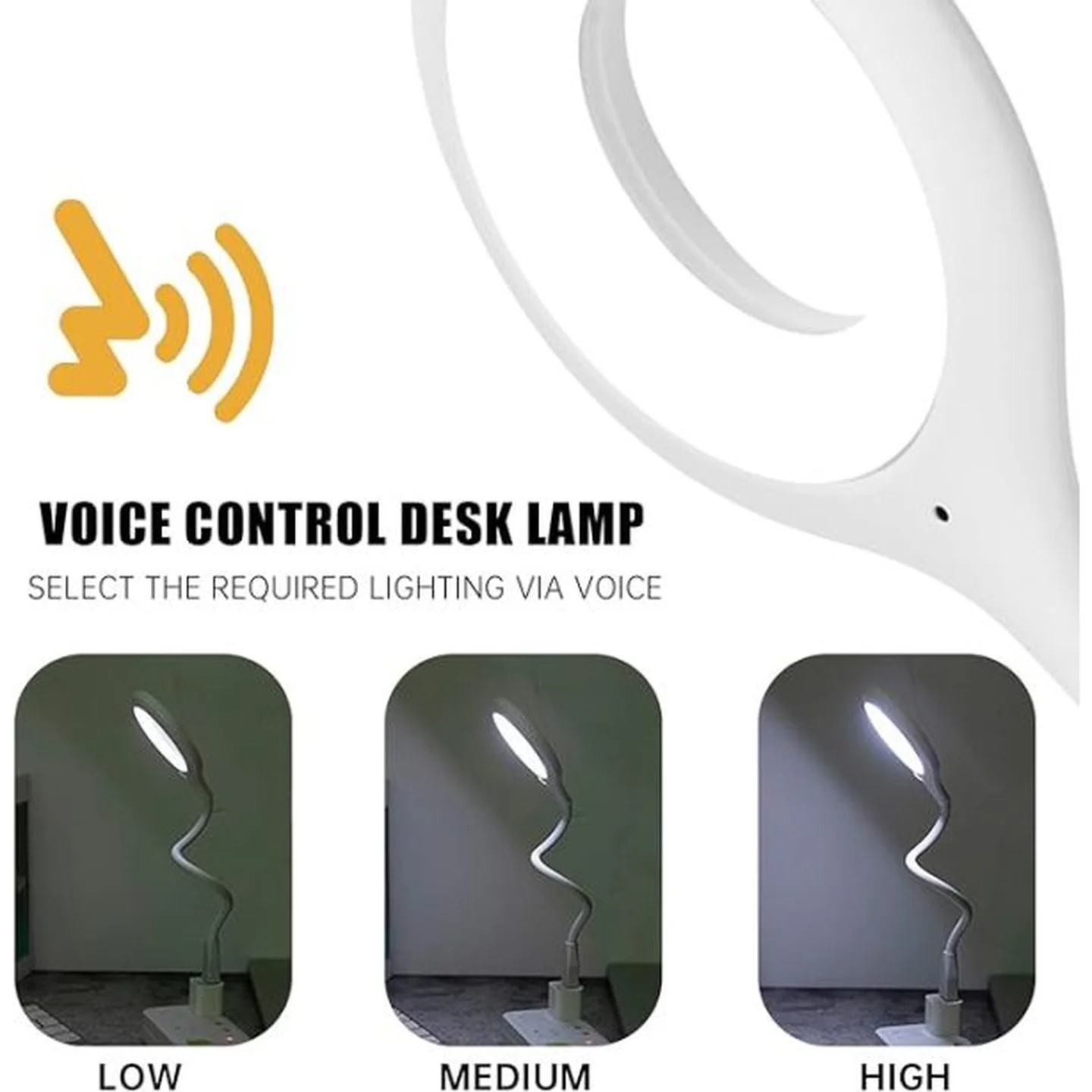 Smart Voice-Controlled USB-Powered Portable LED Desk Lamp Offline Voice Recognition Reading & Study Bedroom Light