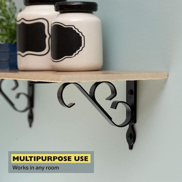 Outdoor and Indoor Metal Wall Mount Hanging Plant Bracket for Decorative Arrangements
