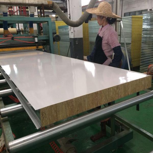 Color Steel Rock Wool Sandwich Panel 0.12-0.6mm Aluminum Plate
