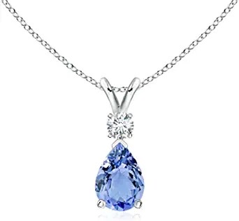 Ожерелье CZ стерлинговое SilverI 14K естественного сердца безграничности Tanzanite привесное