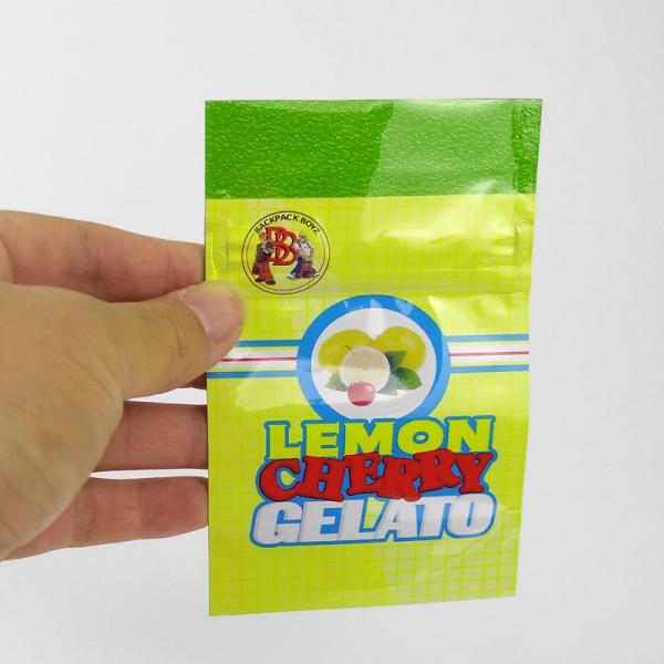 Professional Yellow Plastic Herb Bags Lemon Cherry Gelato Pouch Eco Friendly
