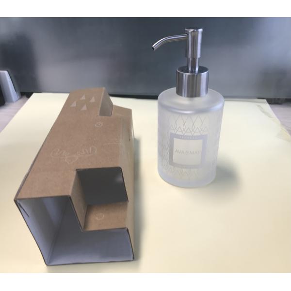Satin Frosted Metal Dispenser Pump Glass Bottle Refillable 250ml