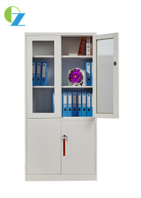 Cabinets en acier de placard de bureau de stockage en verre de porte de 0.6mm