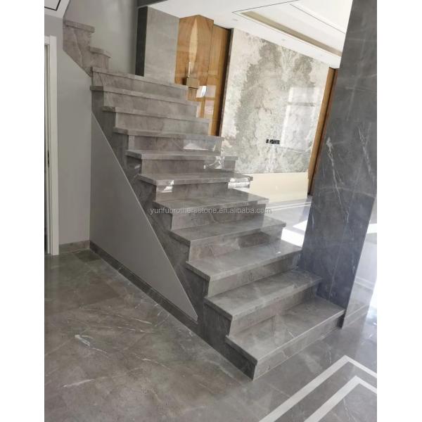 Natural Stone Big Slab Cut-to-Size Honed Stone Slab Modern Marble Stairs for Indoor Villa