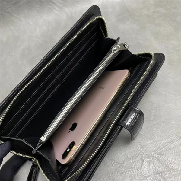 Authentic Exotic Crocodile Belly Skin Men's Large Card Wallet Genuine Alligator Leather Clutch Purse Male Phone Holders