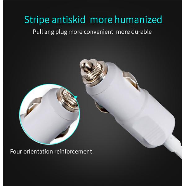 Metal Wired Dual USB C Fast Car Charger with Voltage Monitoring and Charging Function