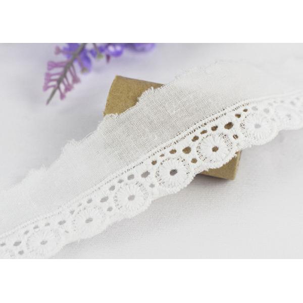 Белая отделка шнурка хлопка вышитым двором Скаллопед шнурком края для верхней части