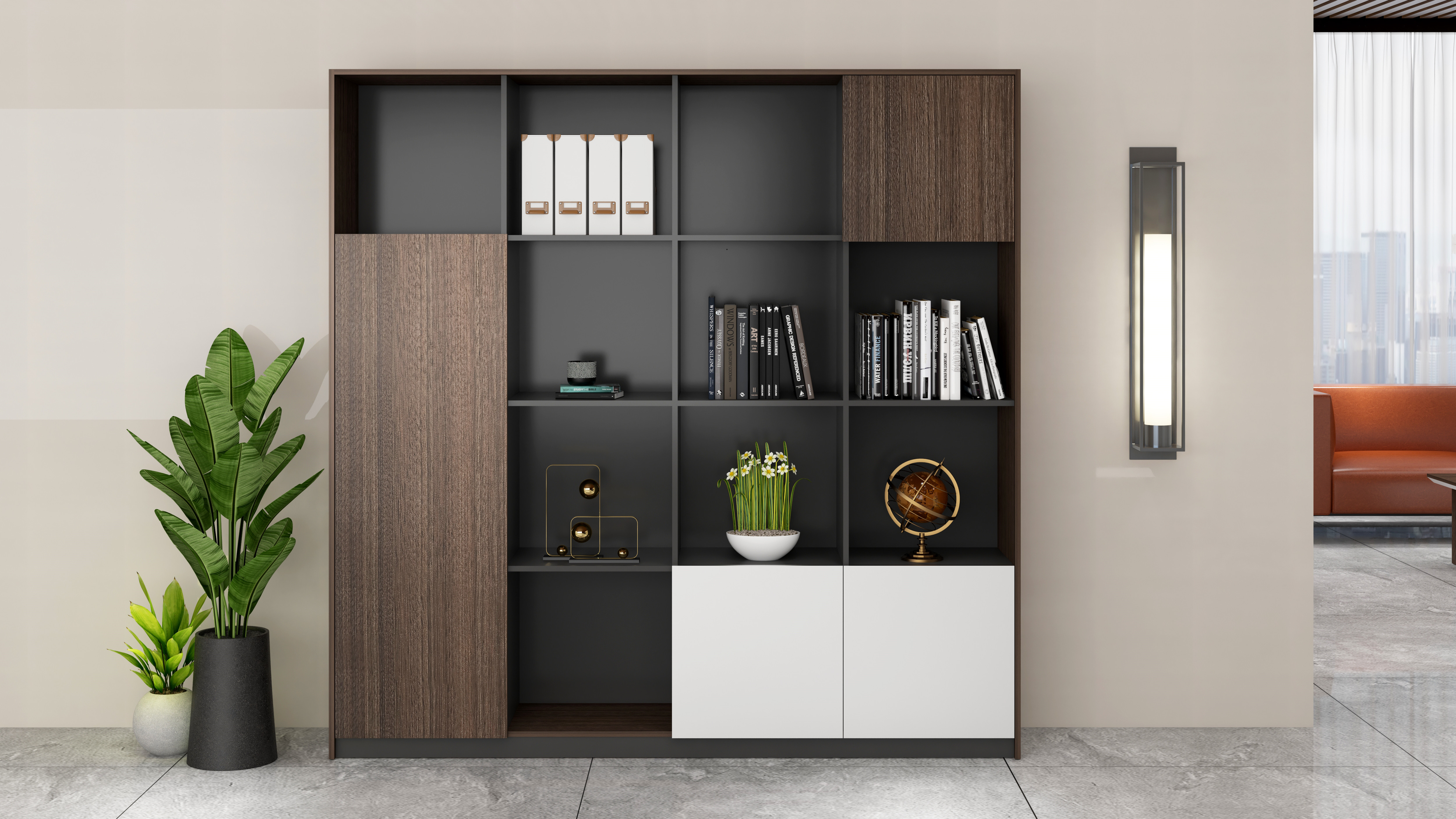Деревянный шкаф Bookcase офиса меламина для памяти файла